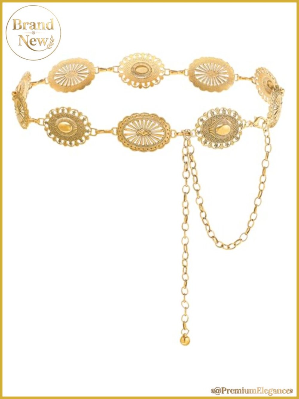 Western Metal Concho Waist Chain Belt